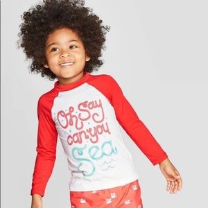 Cat & Jack Oh Say Can You Sea Rash Guard Swim Top